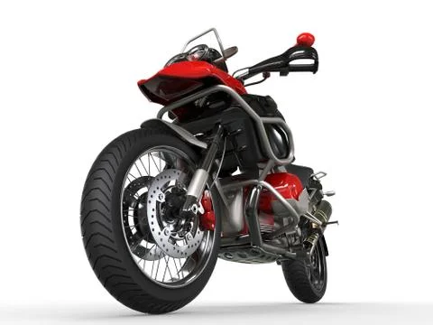 Powerful motorcycle - front wheel closeup shot Stock Illustration