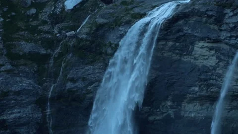 Powerful Mountain Spring Waterfall – Natural Flowing Stream Stock Footage 315099106