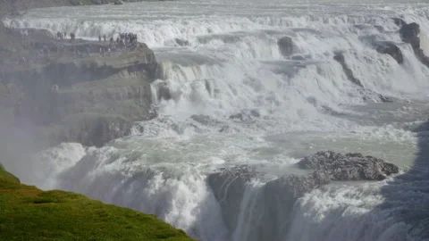 Powerful multi tier waterfall close view Stock Footage 319273210