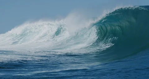 A powerful ocean wave breaking Stock Footage 114714010