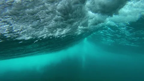 Powerful ocean wave breaking in the Maldives Stock Footage 311004400