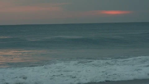 Powerful ocean wave breaking on zicatela beach at sunset in puerto escondido Video stock 344307782