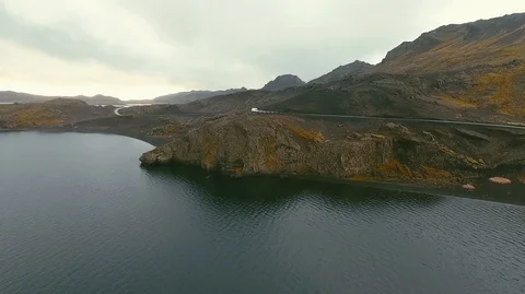 Powerful ocean waves crashing on the rocks in the western part of Iceland in the Stock Footage 119998591