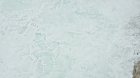 Powerful Ocean Waves Roaring During Golden Hour at Tropical Coast Stock Footage 296570552