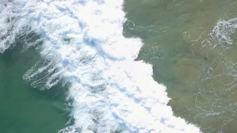 Powerful Ocean Waves rolling from above. Stock Footage 132801761