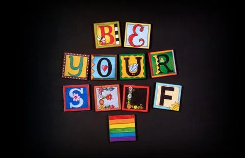 Powerful optimistic message on a black Stock Photos