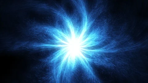Powerful plasma streams burst from the surface of the incandescent star Stock Footage 333113398