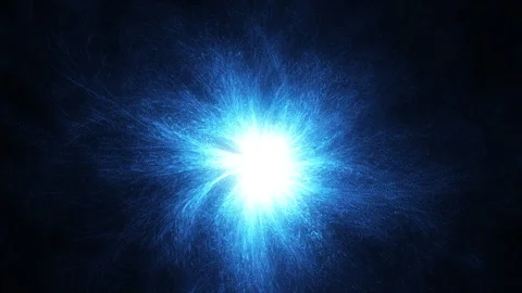 Powerful plasma streams burst from the surface of the incandescent star Video stock 333113442