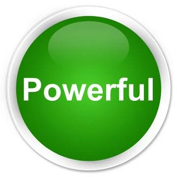 Powerful premium green round button Stock Illustration