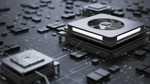 Powerful processor for big data, robotics and automation Stock Footage 338987445