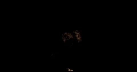 Powerful Radiant Fireball and Dense Smoke Particles On Black Screen Vídeo Stock 333190962