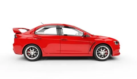 Powerful Rally Car - Side View Illustrazione stock