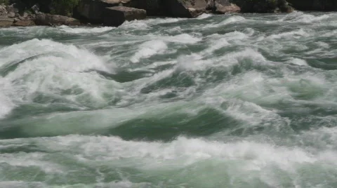 Powerful river rapids.  Stock Footage 739809
