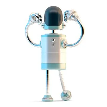 Powerful robot. 3D illustration. Isolated イラスト素材