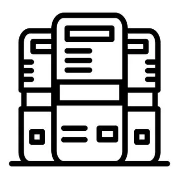 Powerful server icon, outline style Stock Illustration
