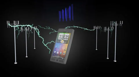 Powerful Signal from Cell Towers:  Looping Stock Footage 34394638