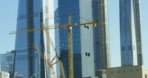 Powerful Skyscrapers and Classic World Trade Centre In New York City Stock Footage 112208751