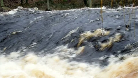 Powerful spring flood pan Stock Footage 84759988