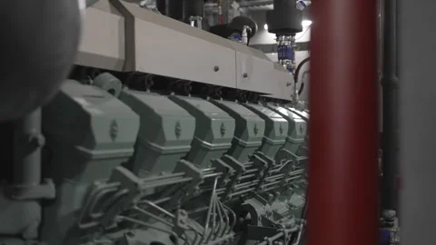 Powerful steam generator engine spins with precise motion Stock Footage 309758982