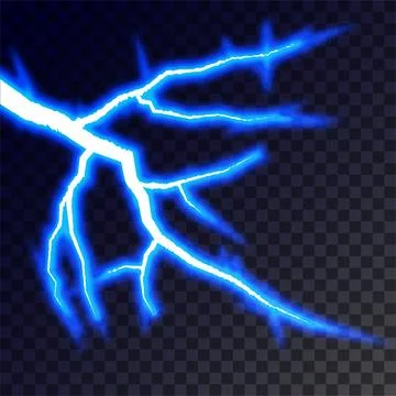 Powerful storm electrical discharge. Blue electric lighting effect. Impact 스톡 일러스트