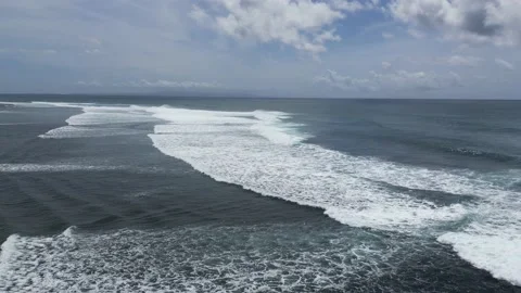 Powerful storm sea waves of drone shot Stock Footage 237479877