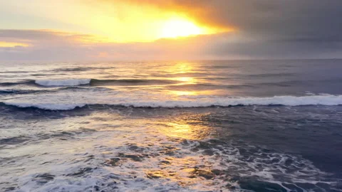 Powerful Stormy Ocean Waves. Dramatic Ocean Blue energy and clear ocean water Stock Footage 167333796