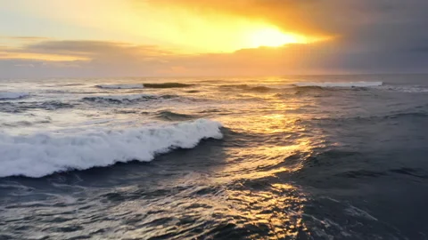 Powerful Stormy Ocean Waves. Dramatic Ocean Blue energy and clear ocean water Stock Footage 167334014