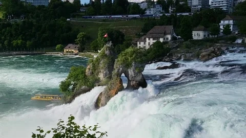 Powerful stream of Rhine fall. Stock-Footage 199668564