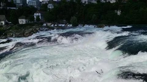 Powerful stream of Rhine fall. Stock Footage 199668567