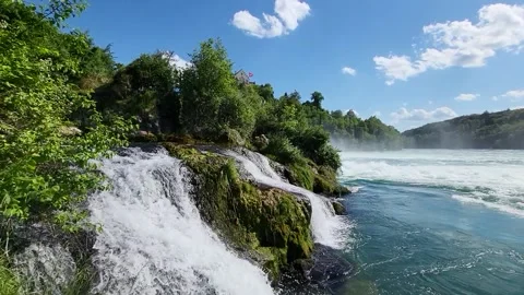 Powerful stream of Rhine fall. Stock Footage 228845256