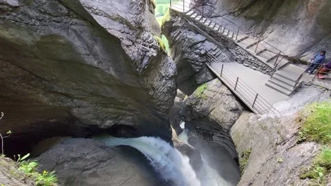Powerful stream of Trummelbach fall. Stock Footage 199668080