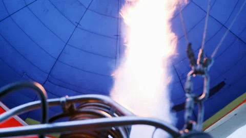 Powerful streams of fire erupt from the burner of the balloon Stock-Footage 155481746