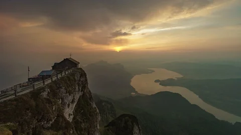 Powerful sundown in Austria, realy amazing Stock Footage