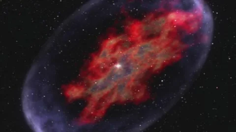 Powerful supernova explosion in deep space. Spectacular celestial expansion of Stock Footage 335397040