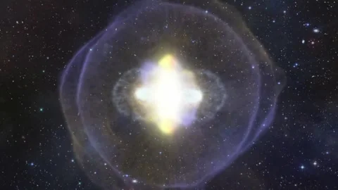 Powerful supernova explosion in deep space. Stock Footage 339644450
