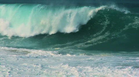 Powerful Surfing Waves 60FPS Stock Footage 630641