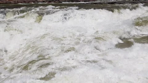 Powerful surging currents of the Yellow River Hukou Waterfall in China Stock Footage 347061607