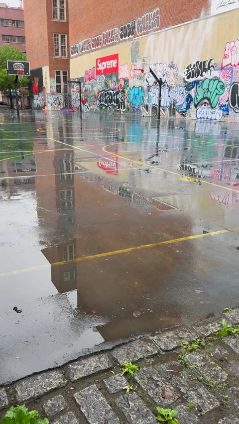 Powerful thunder storm hits in East Village on late afternoon in New York City. Vídeo Stock 311813932