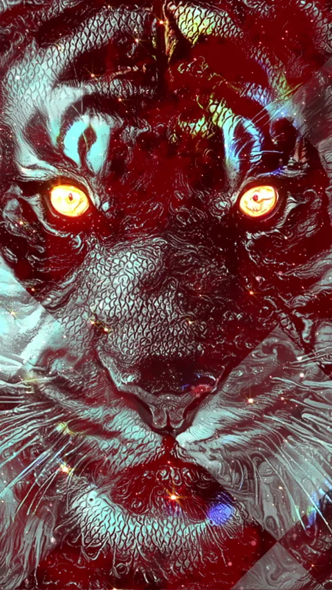 Powerful Tiger. Vertical Live Wallpaper 4 Vidéo 167268310