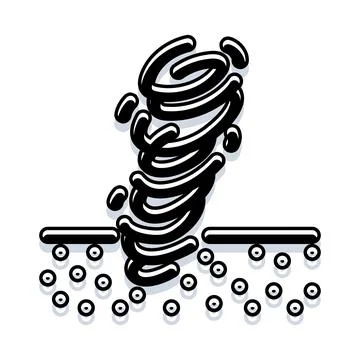 Powerful tornado creating a swirling windstorm concept Stock Illustration