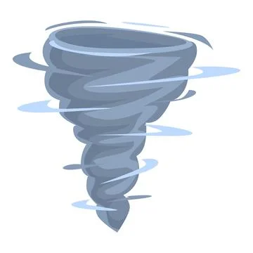 Powerful tornado rotating, destructive whirlwind destroying everything in its 库存插图