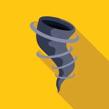 Powerful tornado rotating with great force on yellow background Stock Illustration