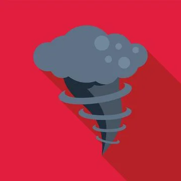 Powerful tornado rotating, natural disaster striking earth icon Stock Illustration