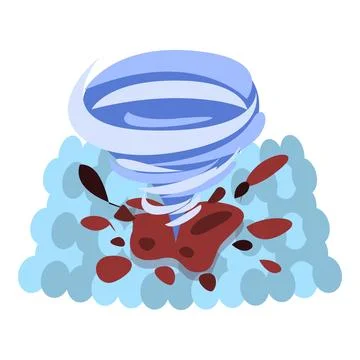 Powerful twister destroying everything on its way 库存插图