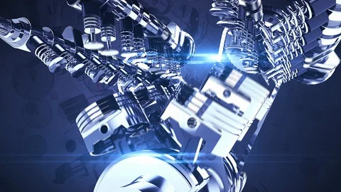Powerful V8 Engine 3D Animation With Len... | Stock Video | Pond5