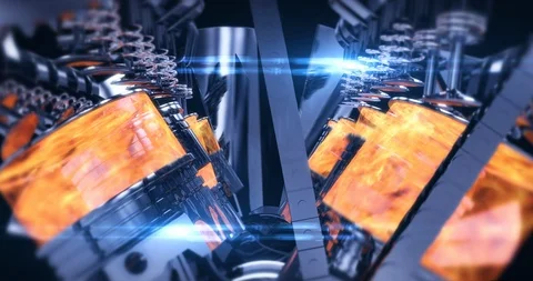 Powerful V8 Fuel Injected Engine In Motion. Producing Power Stock Footage 116315624