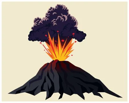 Powerful volcanic eruption Illustrazione stock