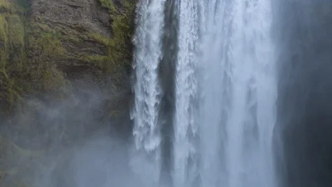 Powerful waterfall close up Stock Footage 91233157