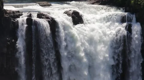 Powerful waterfall snoqualmie Landscape Stock Footage 48594991