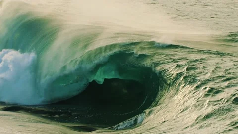 Powerful Wave Breaking on Shallow Reef Stock Footage 136037209